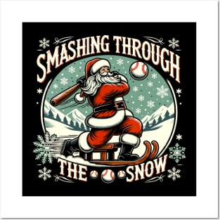 Baseball Player Christmas Santa Posters and Art